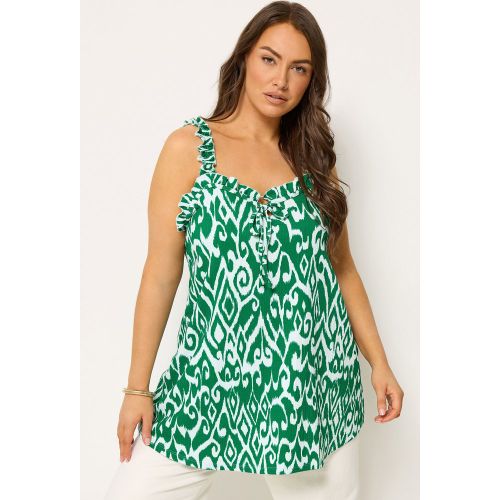 Débardeur Volanté Vert À Motif Abstrait Size 58-60 - Yours - Modalova