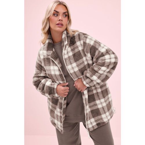 Veste Polaire Zippée Marron À Carreaux Size 40 - Yours - Modalova