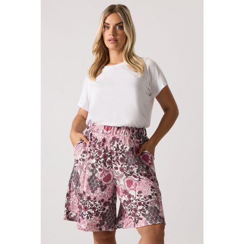 Short Texturé À Imprimé Cachemire Rose Size 42 - Yours - Modalova