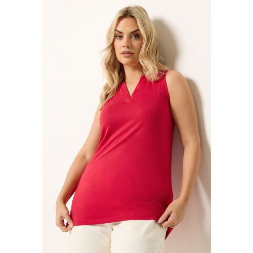 Débardeur Rouge À Encolure Fendue Size 46 - Yours - Modalova