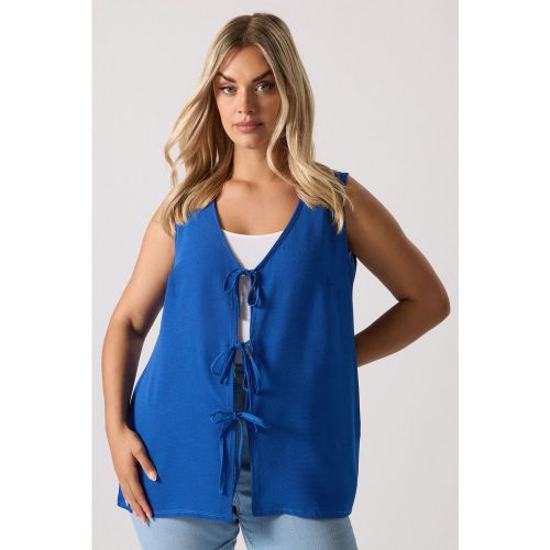 Gilet Bleu Cobalt À Nœud Papillon Sur Le Devant Size 42 - Yours - Modalova