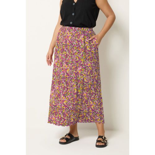 Jupe Longue Rose Fleurie Size 38 - Yours - Modalova