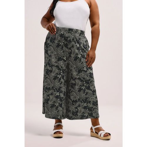 Culotte Midaxi Noire À Imprimé Cachemire Size 48 - Yours - Modalova