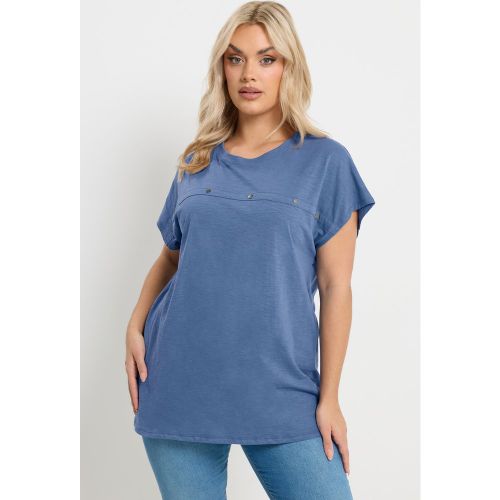 Tshirt Clouté À Mancherons Bleu Size 42 - Yours - Modalova