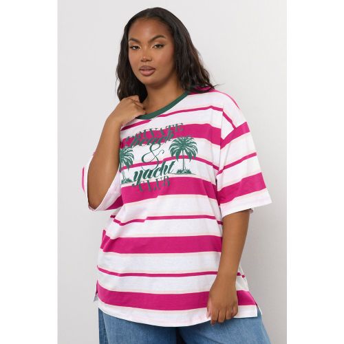 Tshirt Rose & Blanc À Rayures 'Beach Club' Size 44 - Yours - Modalova
