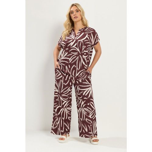 Pantalon Large Marron À Imprimé Abstrait Size Regular > 46 - Yours - Modalova