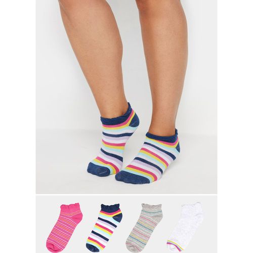 Pack Curve Blue & Grey Stripe Ankle Socks - Yours - Modalova