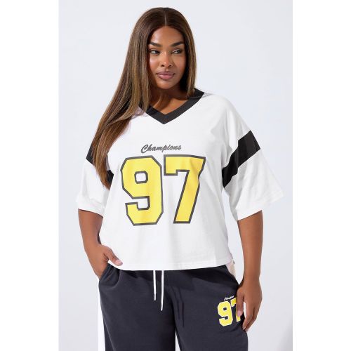 Tshirt Universitaire Blanc Avec Slogan « 97 » Curve Size 48 - Limited Collection - Modalova