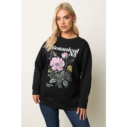Sweatshirt Noir À Fleurs « Botanical » Size 46 - Yours - Modalova