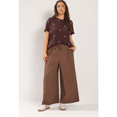 Pantalon Large Texturé Marron Chocolat Size Regular > 46 - Yours - Modalova