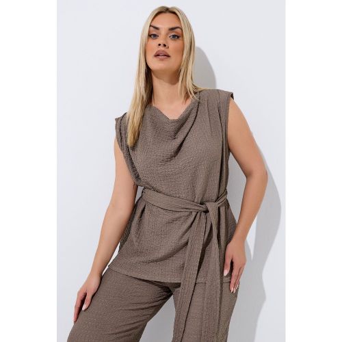 Top Sans Manches Marron Texturé Size 54-56 - Limited Collection - Modalova