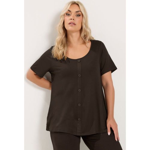 Top Marron Chocolat Boutonné Sur Le Devant Size 40 - Yours - Modalova