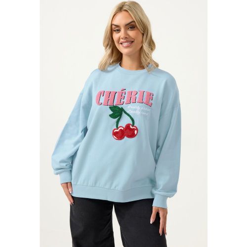 Sweatshirt Bleu À Message « Cherie » Size 44 - Yours - Modalova