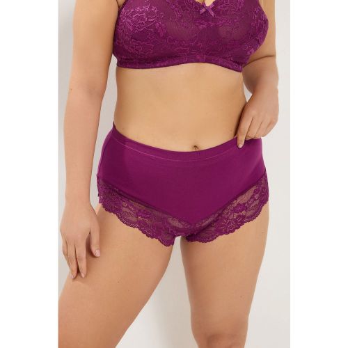 Culotte Couvrante En Dentelle Rose Brillant Size 38-40 - Yours - Modalova