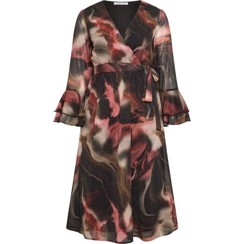 Robe Cachecœur Noire À Motif Abstrait Size 40 - Yours London - Modalova