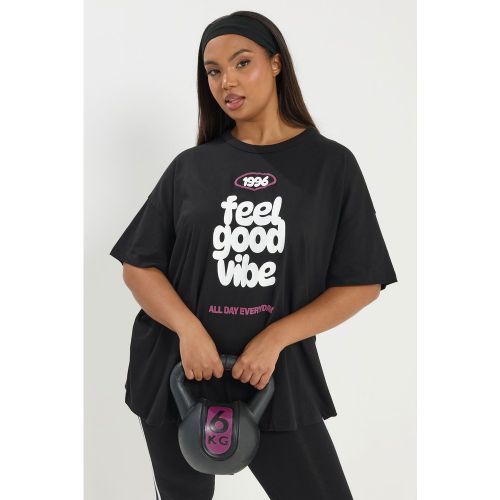 Active Tshirt Noir « Feel Good Vibe » Size 54-56 - Yours - Modalova