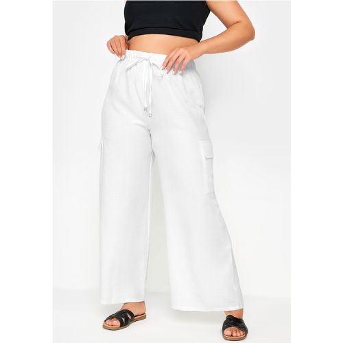 Pantalon En Lin Coupe Cargo, Grande Taille & Courbes - Yours - Modalova