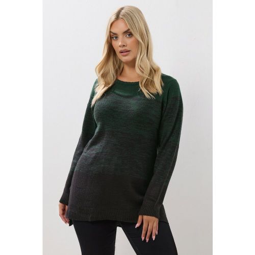 Pull Colorblock Vert Foncé Size 54-56 - Yours - Modalova