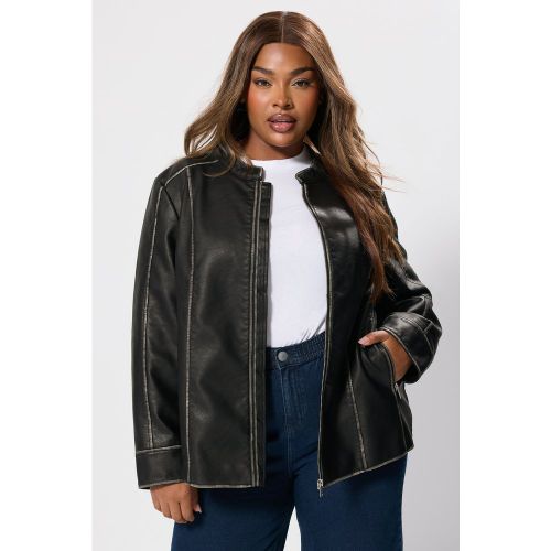 Veste En Similicuir Délavé Gris Size 42 - Yours - Modalova