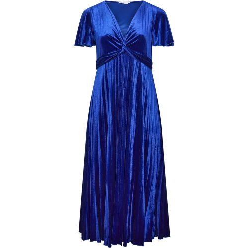 Robe Cachecœur Bleue En Velours Size 42 - Yours London - Modalova