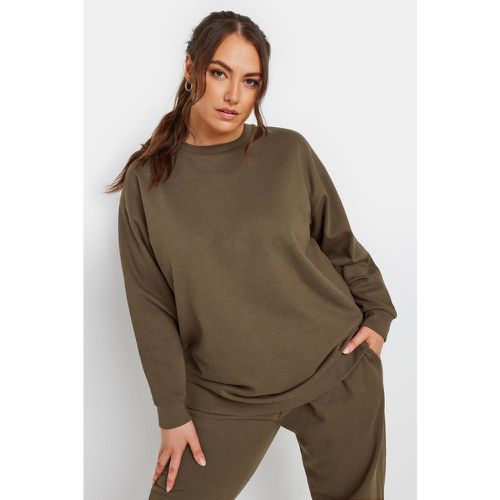 Curve Mocha Brown Long Sleeve Sweatshirt, Grande Taille & Courbes - Yours - Modalova