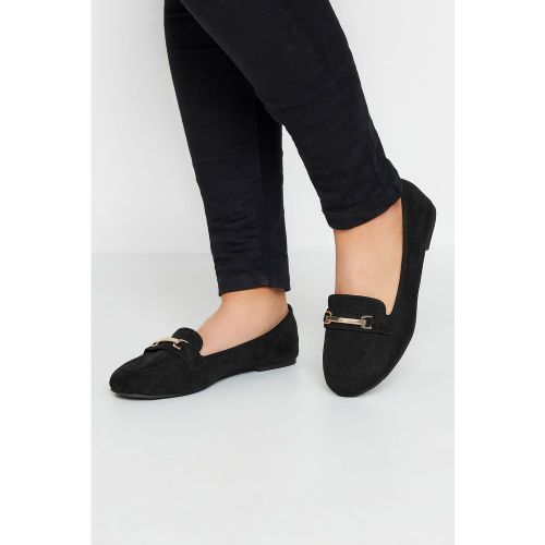 Mocassins Noirs Effet Cuir À Boucle Pieds Extra Larges Eee Size 38EEE - Yours - Modalova