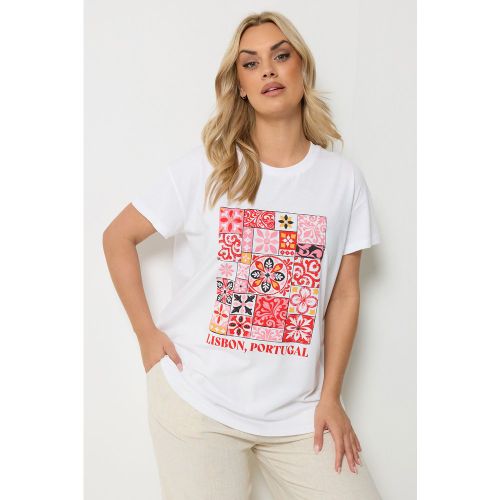 Tshirt Blanc À Imprimé Graphique « Lisbon Portugal » Size 46 - Yours - Modalova