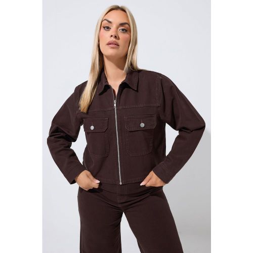Veste En Jean À Poches Marron Chocolat Size 42 - Limited Collection - Modalova