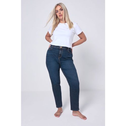 Jean Mom Bleu Coupe Droite À Poches Size 50 - Yours - Modalova