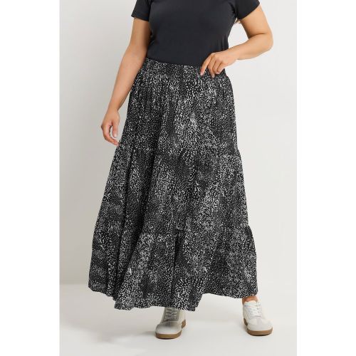 Jupe Noire Avec Volants Et Design Abstrait Size 58-60 - Yours - Modalova