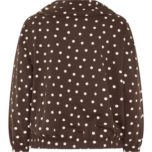 Sweat À Capuche Semizippé Marron À Pois Size 48 - Limited Collection - Modalova
