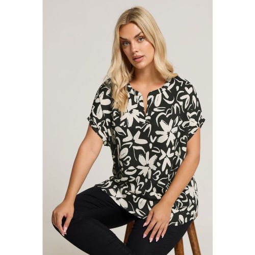 Haut Texturé À Col Cranté Et Imprimé Floral Size 54-56 - Yours - Modalova