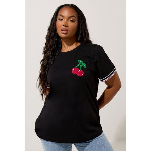 Tshirt À Bordure Universitaire Cerise Noire Size 42 - Yours - Modalova