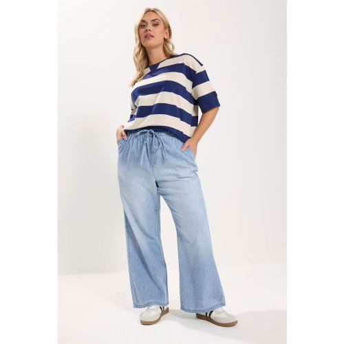 Jean Large À Cordon De Serrage Bleu Clair Size Regular > 44 - Yours - Modalova