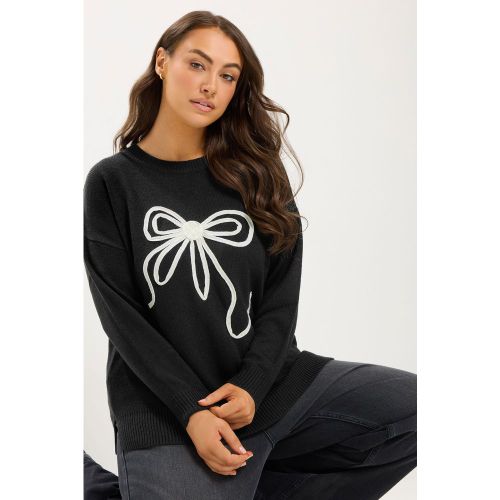 Pull Noir En Maille À Nœud Size 54-56 - Yours - Modalova