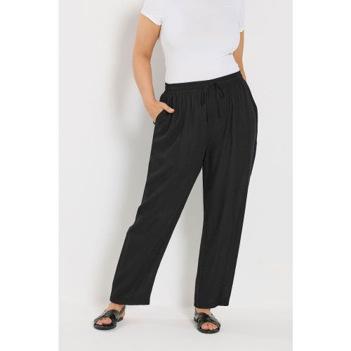 Pantalon Noir En Lin Coupe Barrel Size 48 - Yours - Modalova
