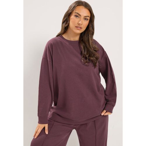 Sweatshirt À Col Rond Bordeaux Size 54-56 - Yours - Modalova