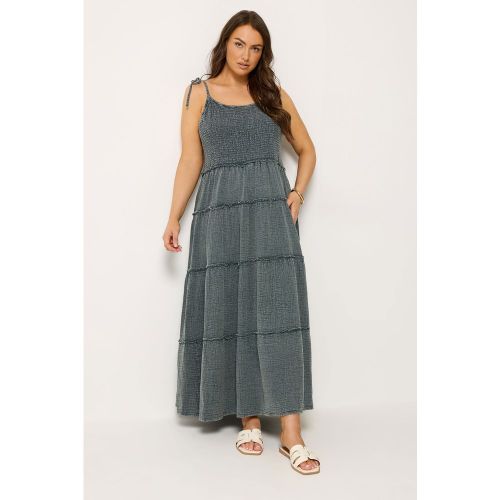 Robe Étagée Grise En Étamine Size 44 - Yours - Modalova