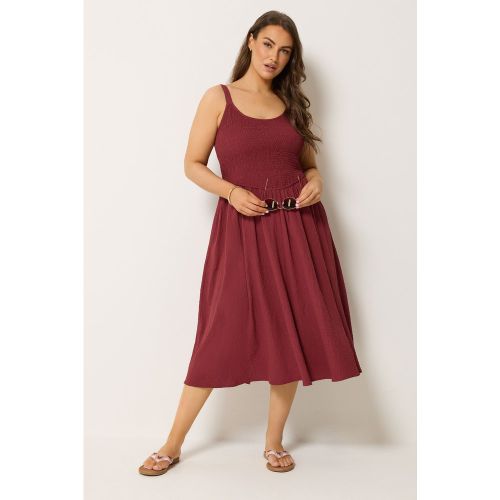 Robe D'été Smockée Rouge Brique Size 42 - Yours - Modalova