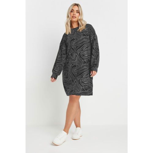 Robe Pull Noire Douce Au Toucher À Imprimé Abstrait Size 50-52 - Yours - Modalova