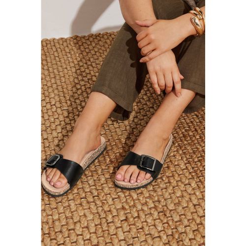 Sandales Noires À Boucles Pieds Extra Larges Eee Size 38EEE - Yours - Modalova