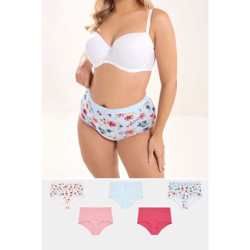 Lot De 5 Culottes Couvrantes Bleues Et Roses À Motif Floral Size 54-56 - Yours - Modalova