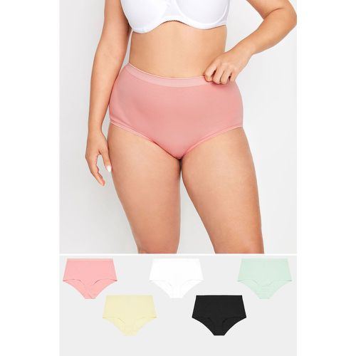 Pack Curve Pink & Yellow Pastel Full Briefs - Yours - Modalova
