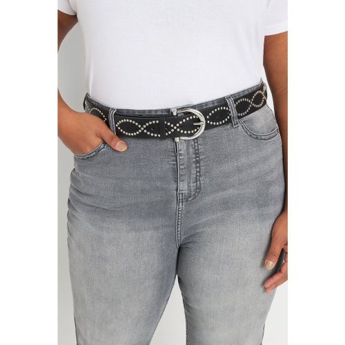 Ceinture Noire Effet Cuir Cloutée Size 58-60 - Yours - Modalova