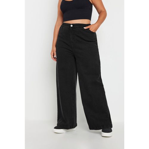 Curve Black Wide Leg Slouchy Jeans, Grande Taille & Courbes - Yours - Modalova