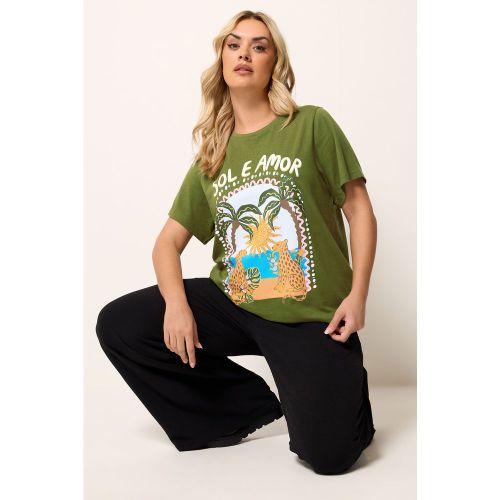 Tshirt Vert À Imprimé Graphique « Sol E Amor » Size 62-64 - Yours - Modalova