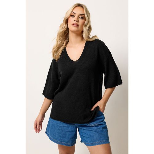 Tshirt En Maille Noire Size 62-64 - Yours - Modalova
