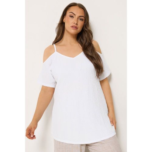 Top Blanc Texturé À Épaules Dénudées Size 44 - Yours - Modalova