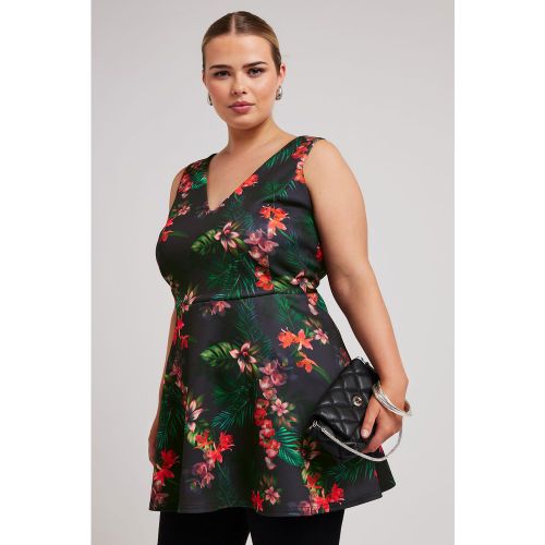 Top Peplum Design Tropical Size 46 - Yours London - Modalova