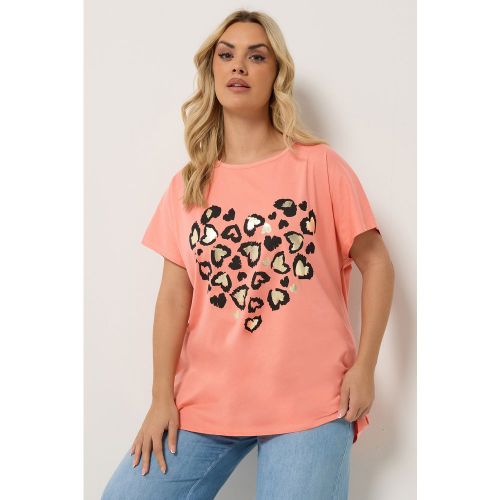 Tshirt Clair À Cœur Léopard Size 46 - Yours - Modalova